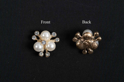 Rose Gold Designer Pearls and Stonework Buttons 10 Pieces