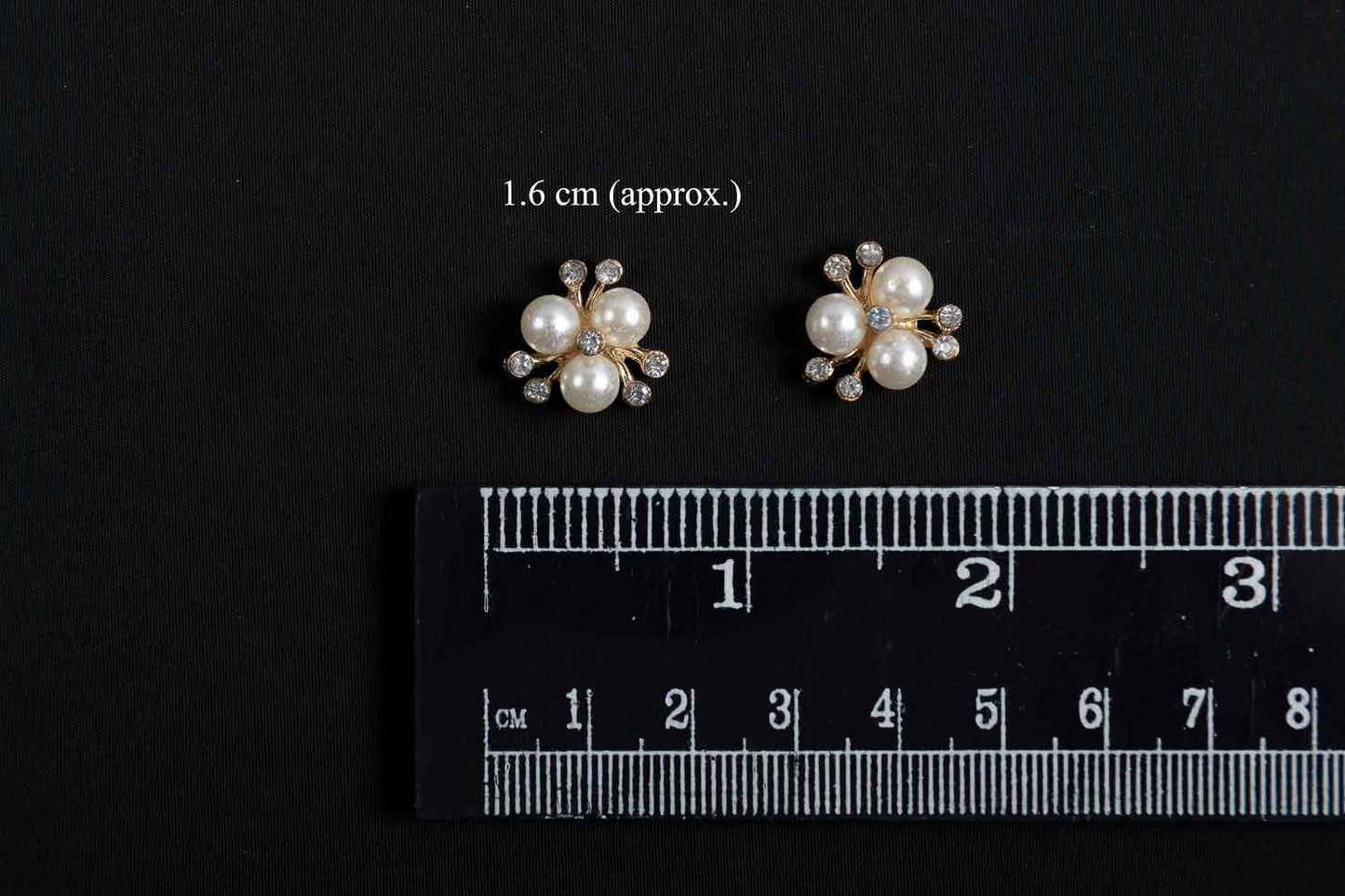 Rose Gold Designer Pearls and Stonework Buttons 10 Pieces