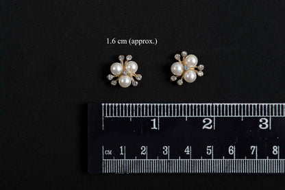 Rose Gold Designer Pearls and Stonework Buttons 10 Pieces