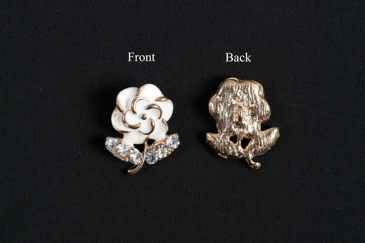 White Color Flower Shape Fancy Designer Buttons 5 Pcs