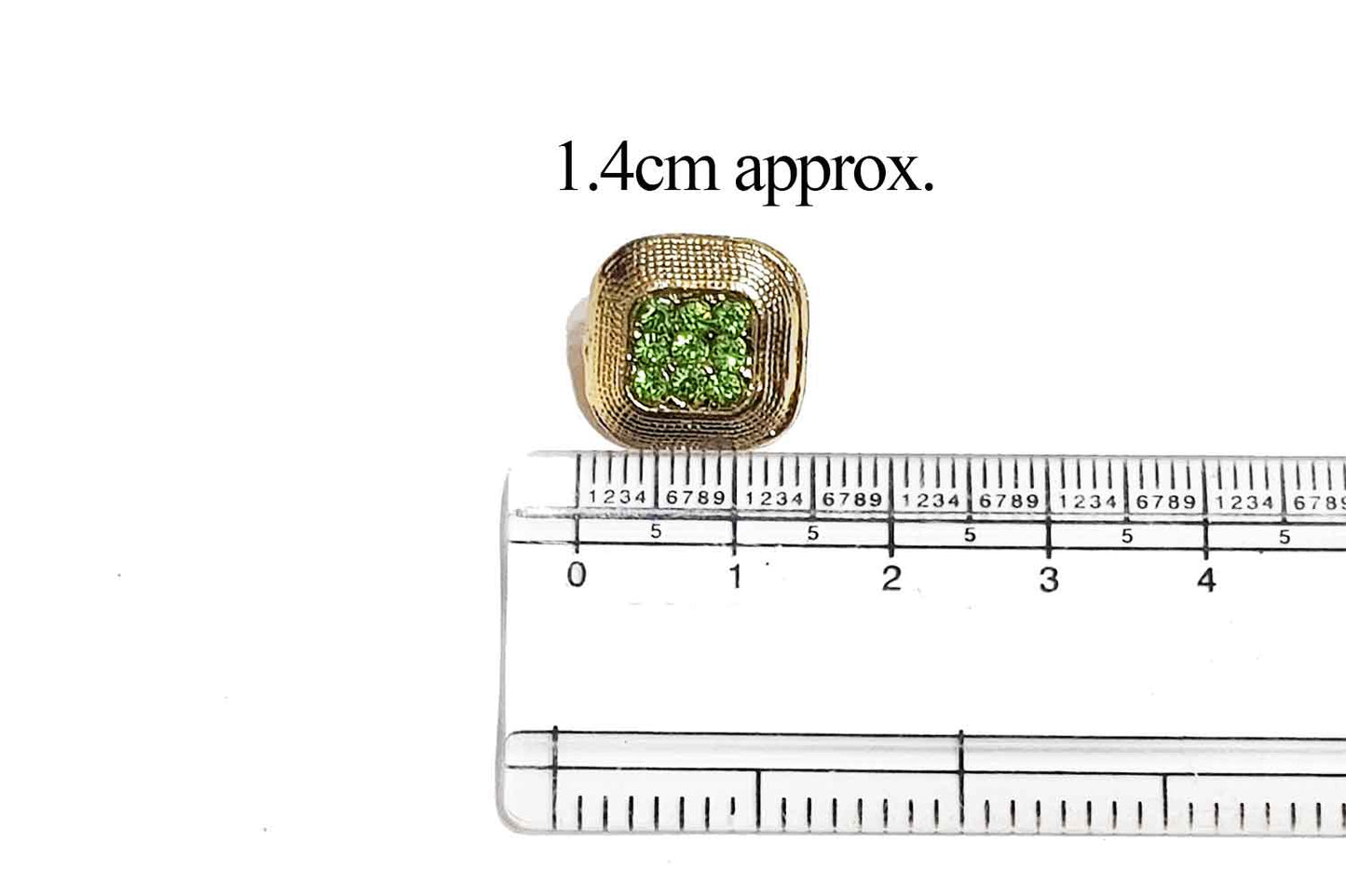 Green-Golden Square Shape Metal Buttons