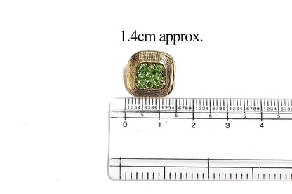 Green-Golden Square Shape Metal Buttons