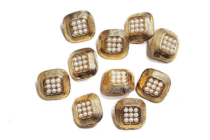 Mohan Shoppe Square Shape Metal Buttons