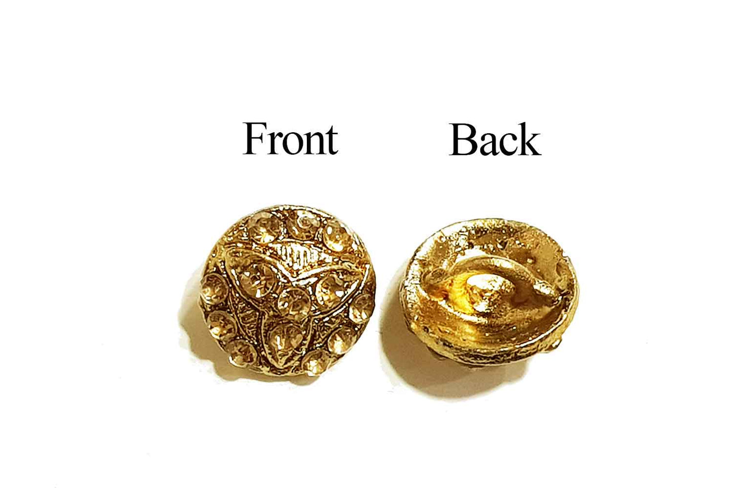 Golden Color Stonework Round Shape Buttons