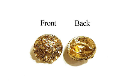 Golden Color Stonework Round Shape Buttons