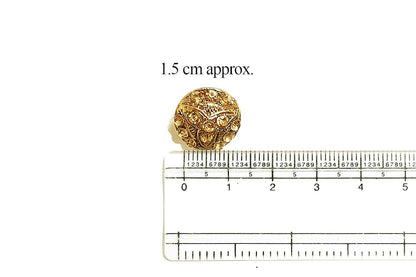Golden Color Stonework Round Shape Buttons