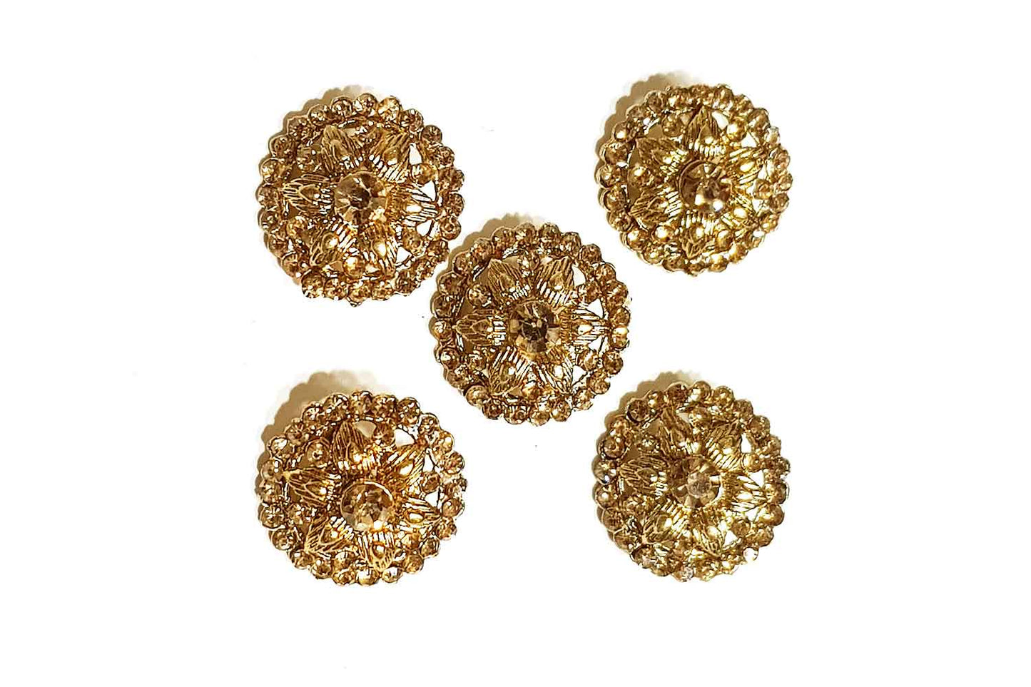 Mohan Shoppe Golden Stonework Metal Buttons