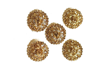 Mohan Shoppe Golden Stonework Metal Buttons
