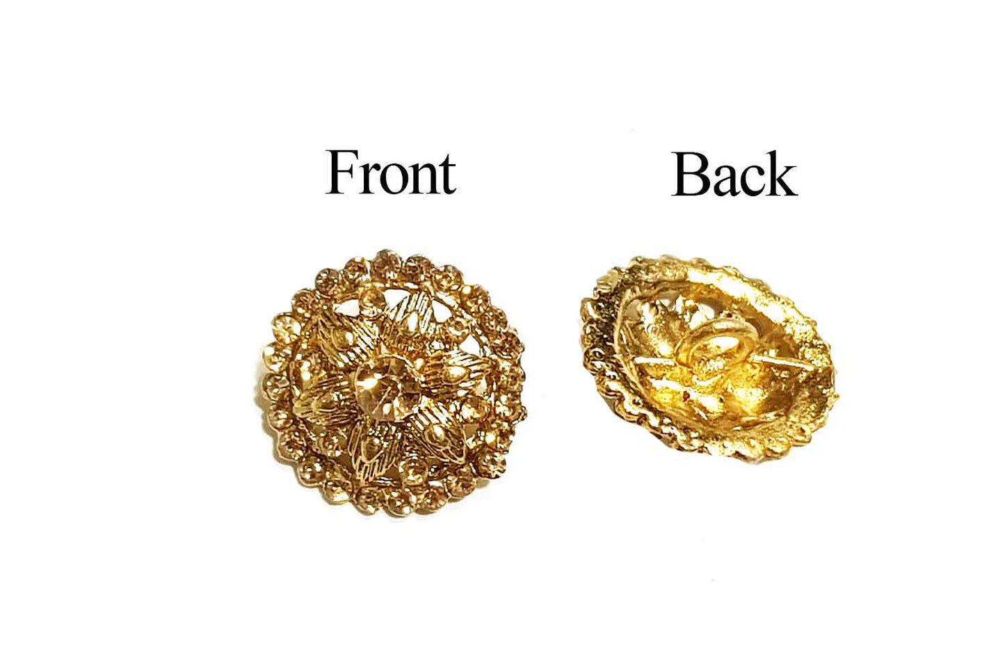 Mohan Shoppe Golden Stonework Metal Buttons