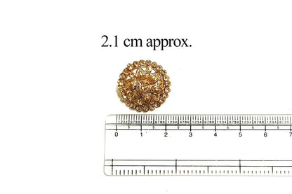 Mohan Shoppe Golden Stonework Metal Buttons