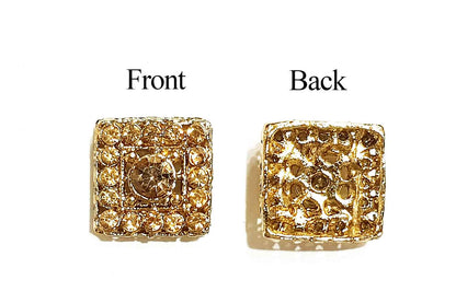 Mohan Shoppe Golden Square Shape Stone Work Metal Buttons