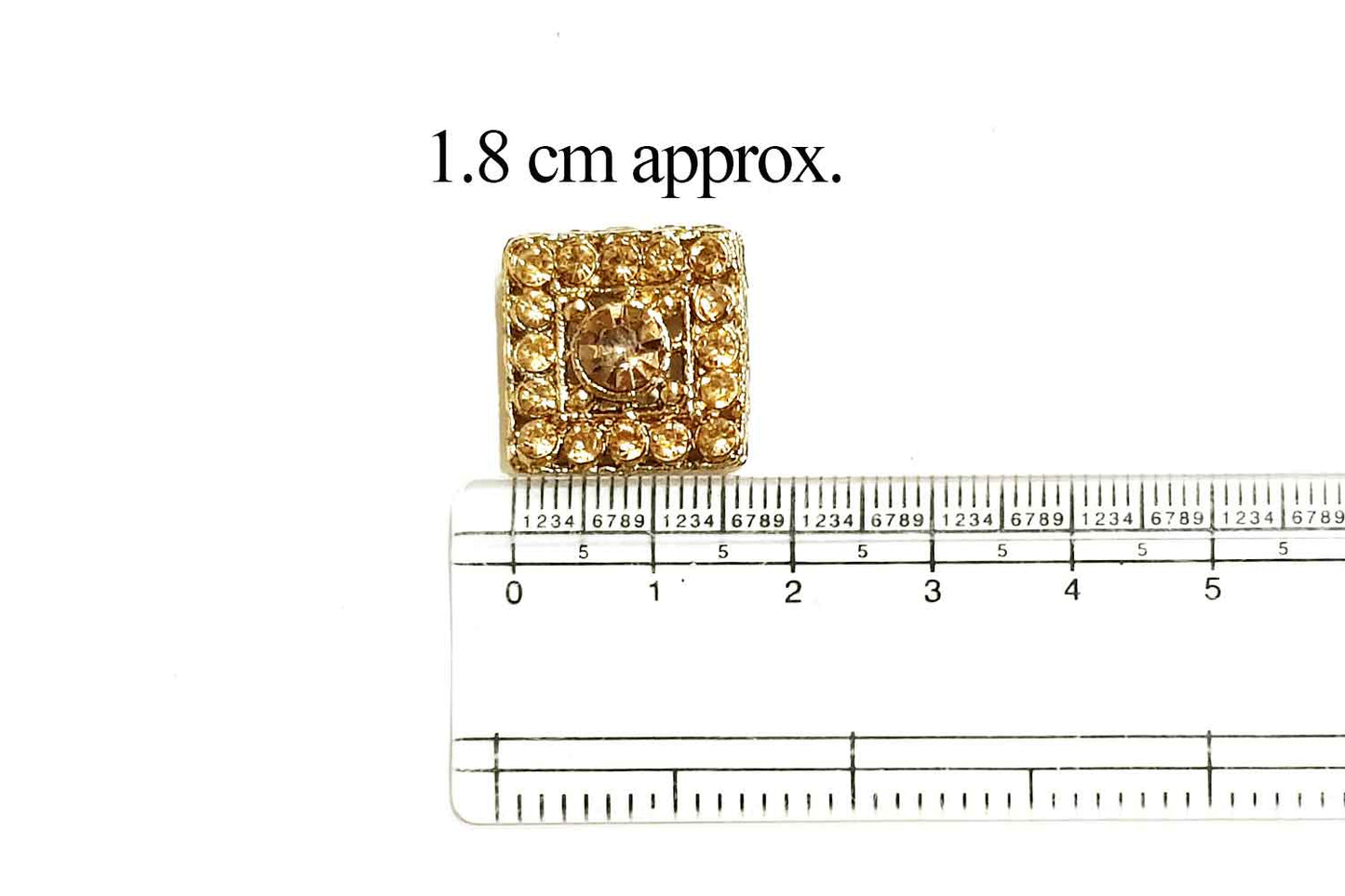 Mohan Shoppe Golden Square Shape Stone Work Metal Buttons