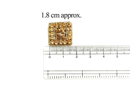 Mohan Shoppe Golden Square Shape Stone Work Metal Buttons