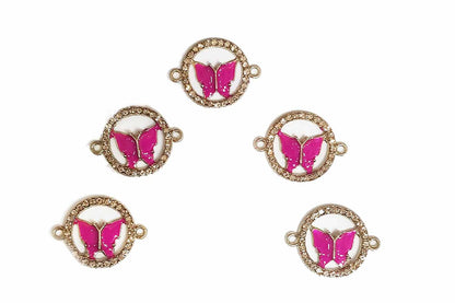 Round Shape Rhinestone Work Fancy Button/Charms