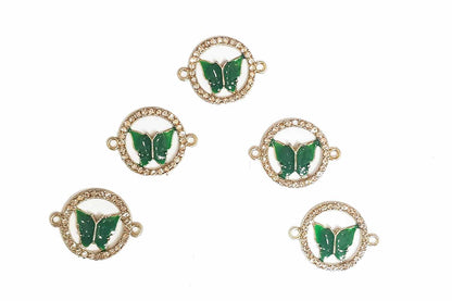 Round Shape Rhinestone Work Fancy Button/Charms