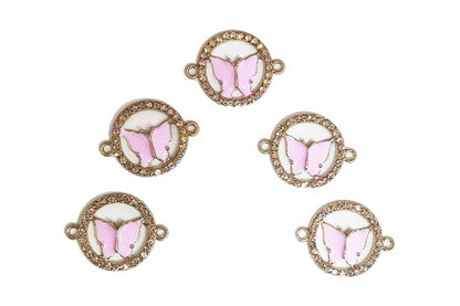 Round Shape Rhinestone Work Fancy Button/Charms