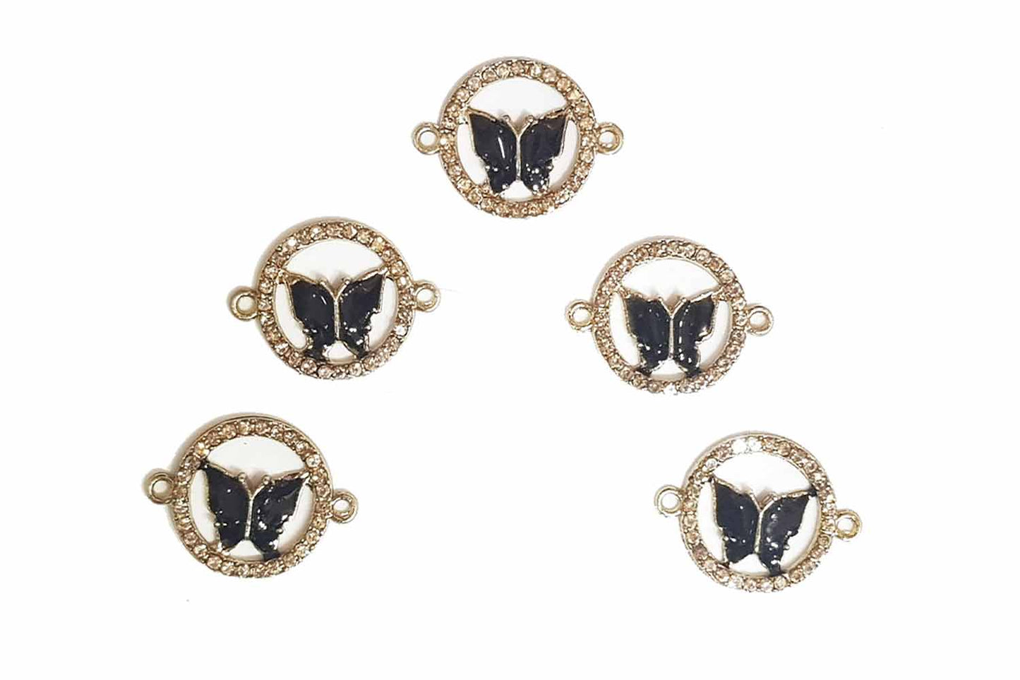 Round Shape Rhinestone Work Fancy Button/Charms