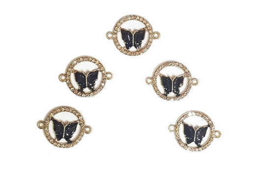 Round Shape Rhinestone Work Fancy Button/Charms
