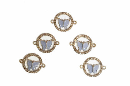 Round Shape Rhinestone Work Fancy Button/Charms
