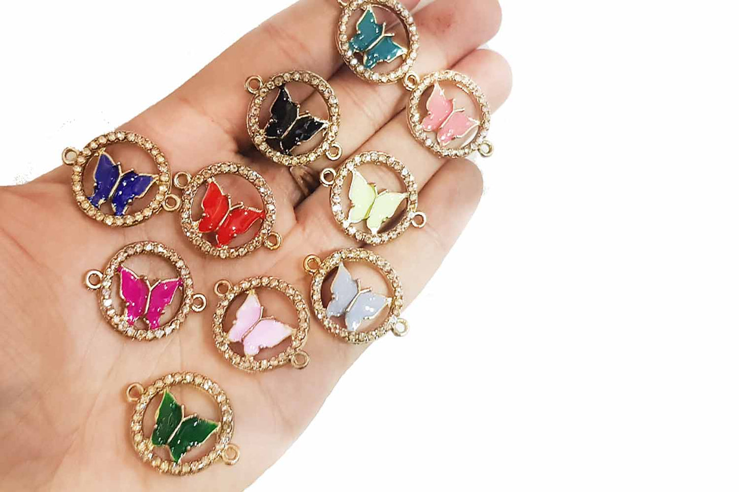 Round Shape Rhinestone Work Fancy Button/Charms