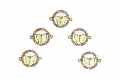 Round Shape Rhinestone Work Fancy Button/Charms