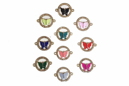 Round Shape Rhinestone Work Fancy Button/Charms