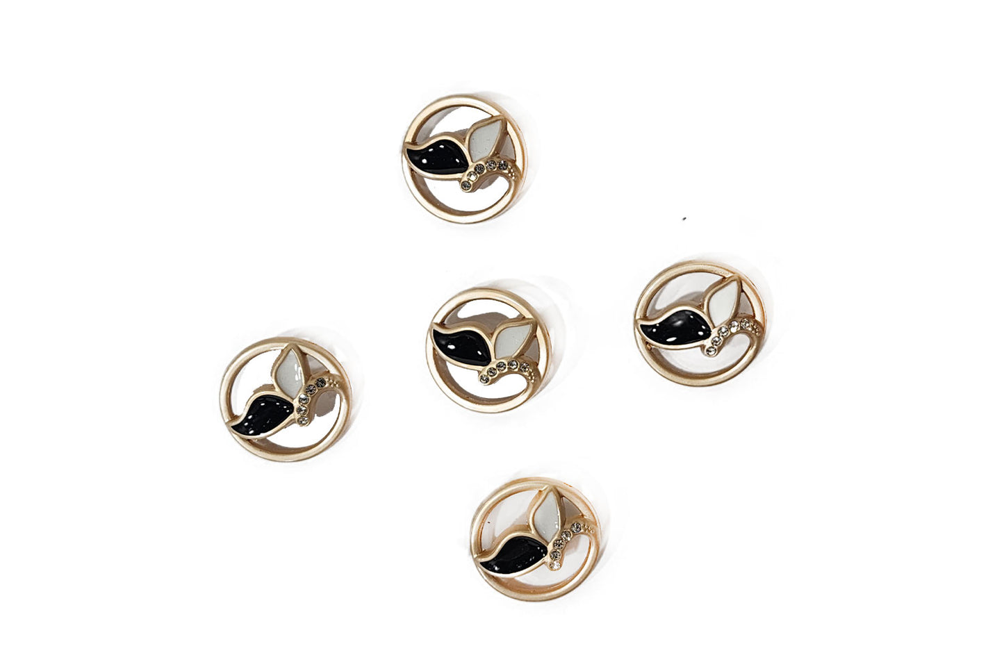 Metal Round Designer Buttons 5 pcs