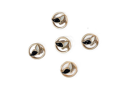 Metal Round Designer Buttons 5 pcs