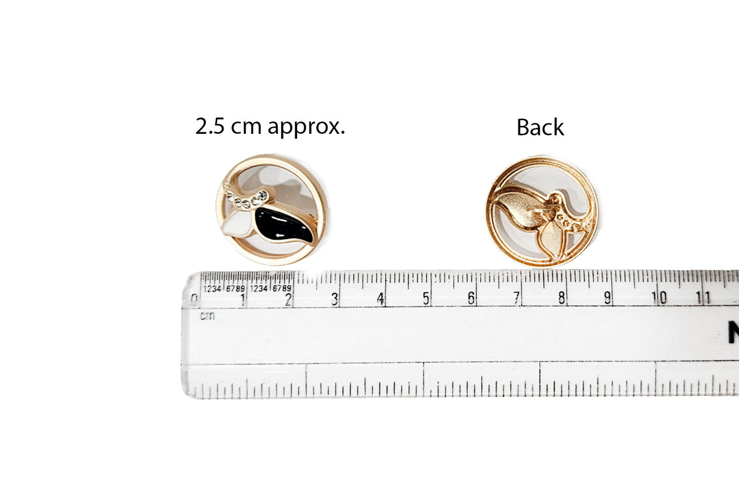 Metal Round Designer Buttons 5 pcs