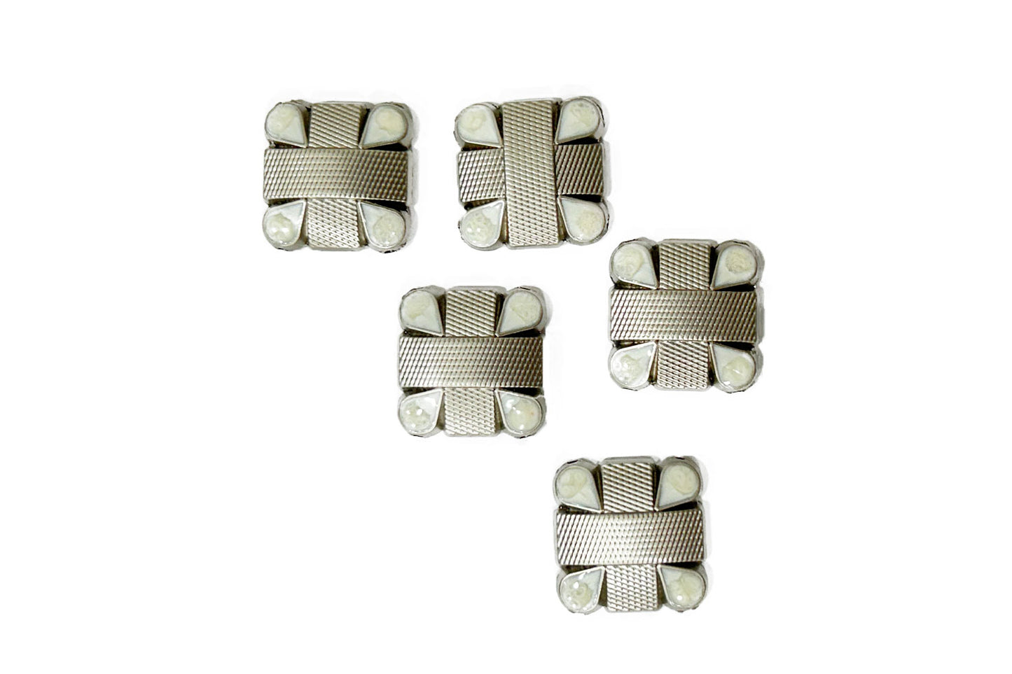 Metal Square Shape Designer Buttons 5 pcs