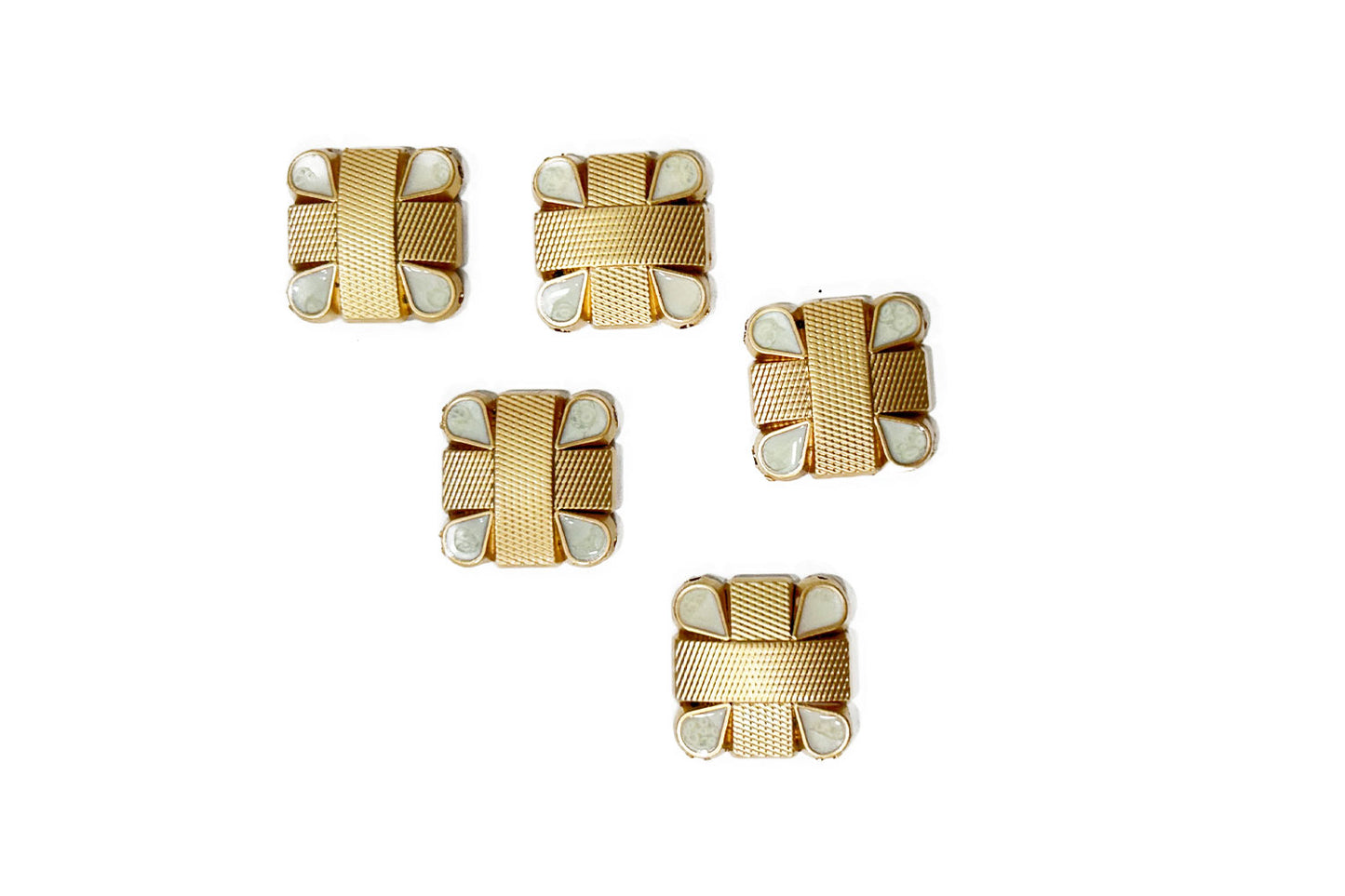 Metal Square Shape Designer Buttons 5 pcs