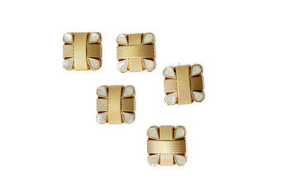 Metal Square Shape Designer Buttons 5 pcs