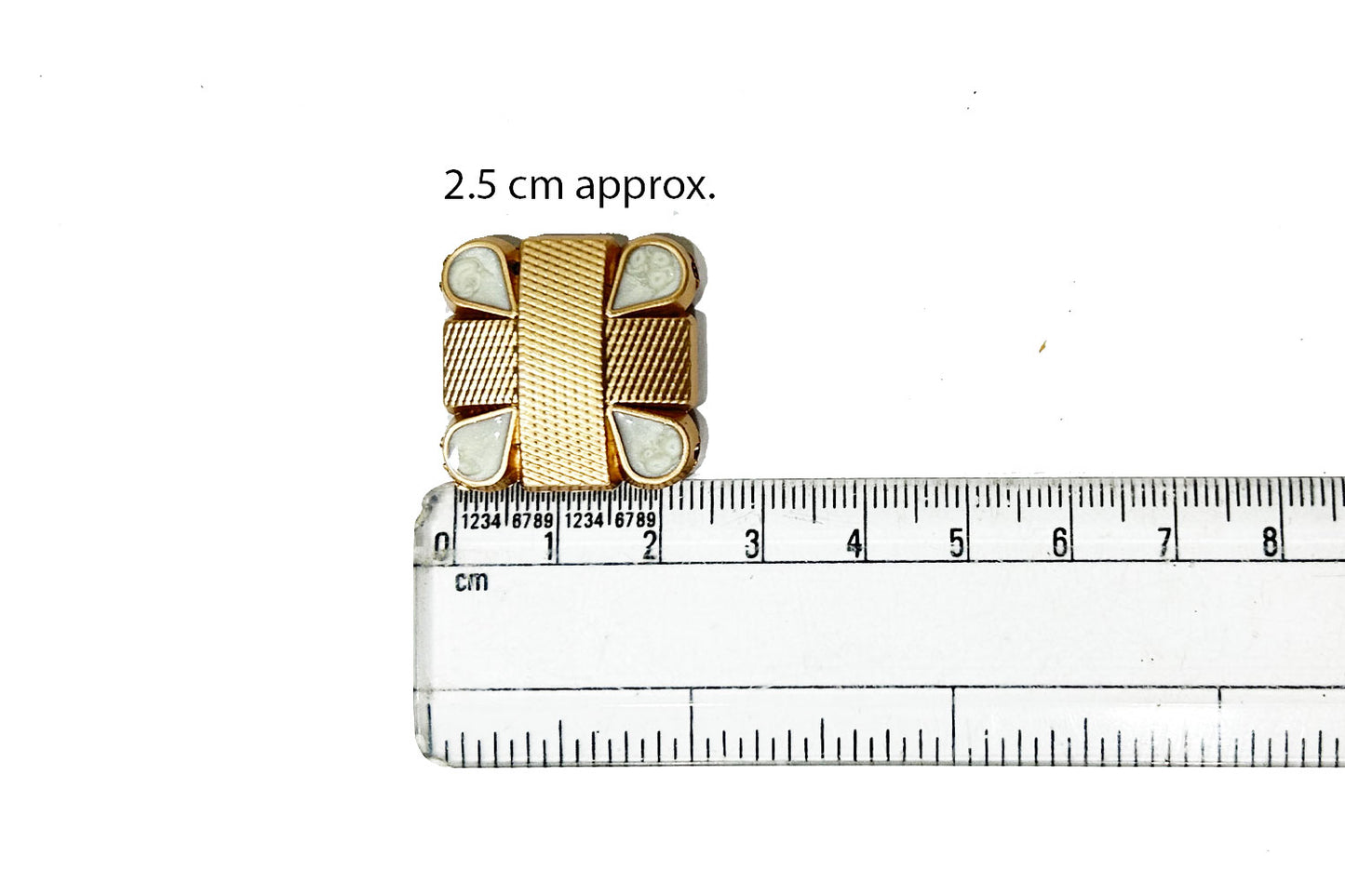 Metal Square Shape Designer Buttons 5 pcs