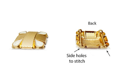 Metal Square Shape Designer Buttons 5 pcs
