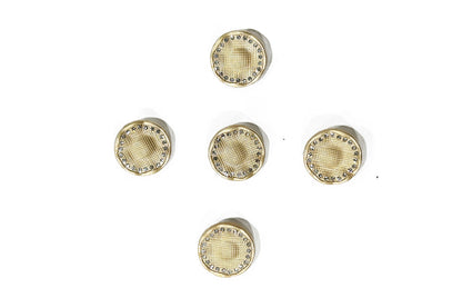 Round Stonework Metal Buttons (5 Pcs)