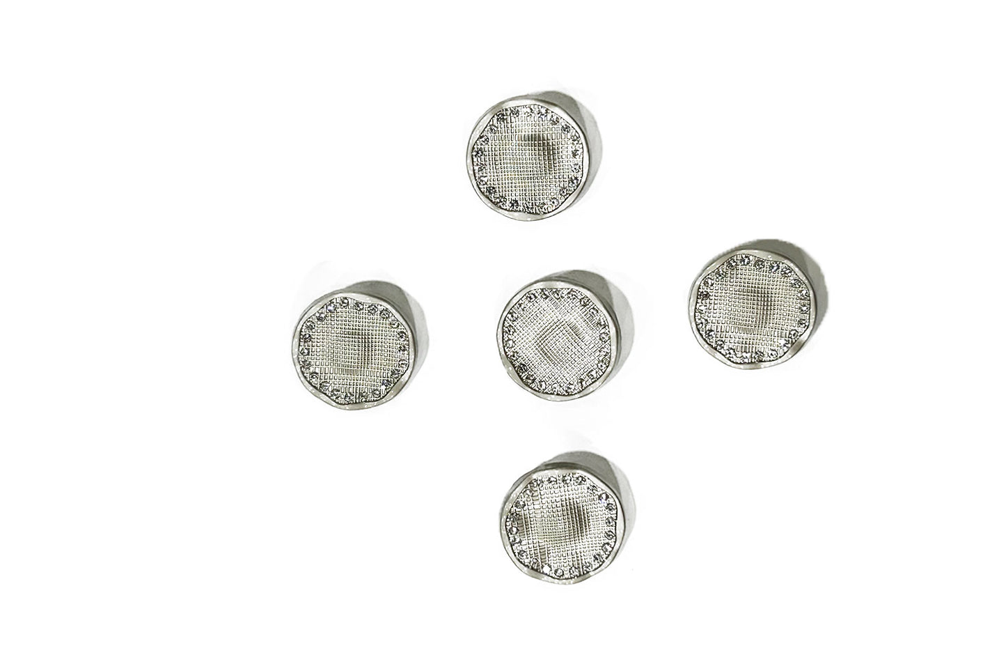 Round Stonework Metal Buttons (5 Pcs)