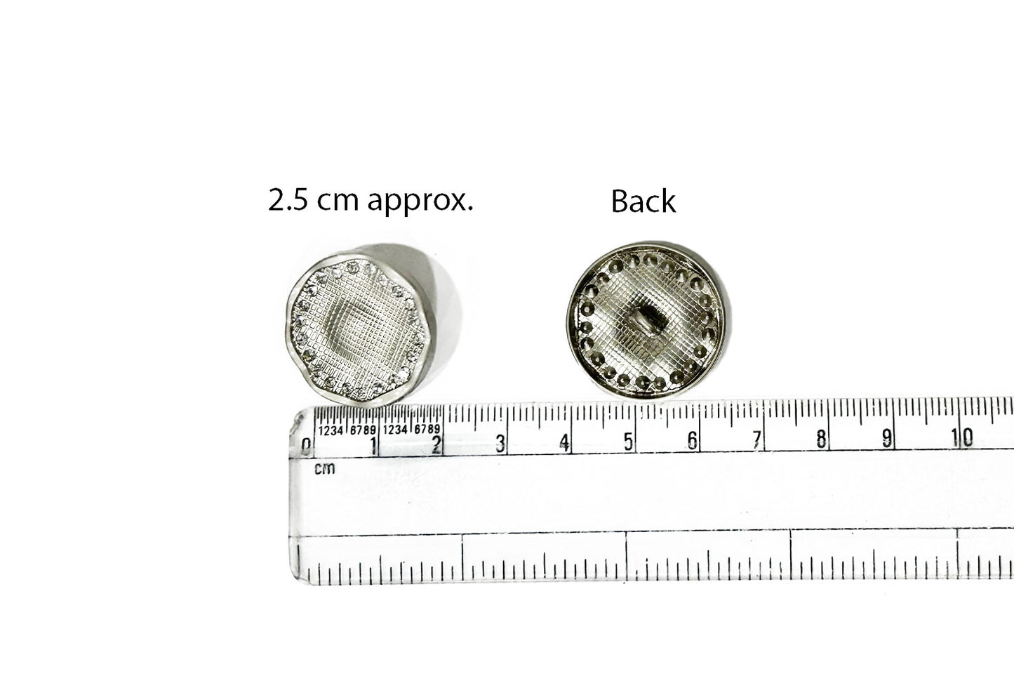 Round Stonework Metal Buttons (5 Pcs)