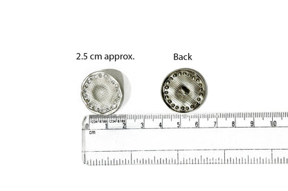 Round Stonework Metal Buttons (5 Pcs)