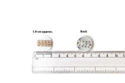 White Golden Metal Round Buttons 5 Pcs