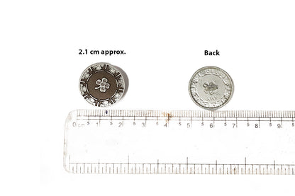 Metal Round Shape Buttons (5 Pcs)