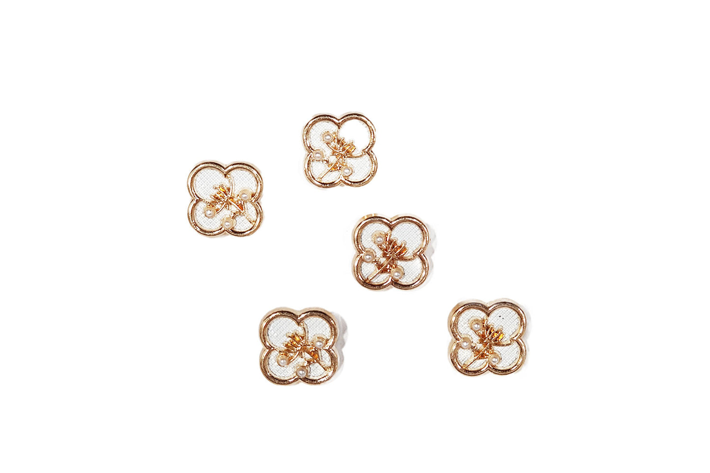 Flower Shape Metal Buttons for Jewelry Making & Craft