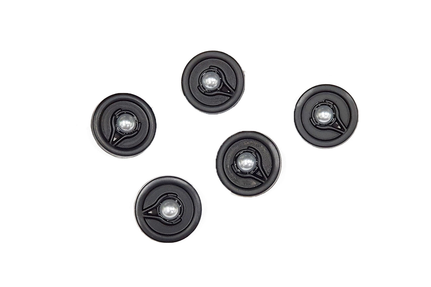 Premium Pearl Round Metal Buttons (5 PCS)