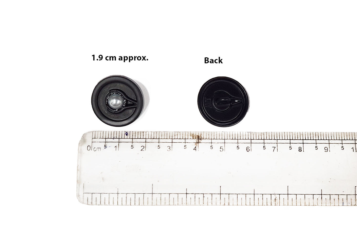 Premium Pearl Round Metal Buttons (5 PCS)