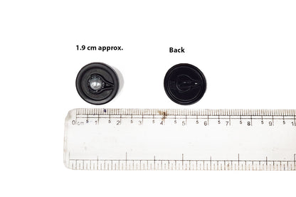 Premium Pearl Round Metal Buttons (5 PCS)