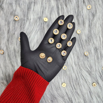 Round shape Fancy button with centre stone (10 Pieces)