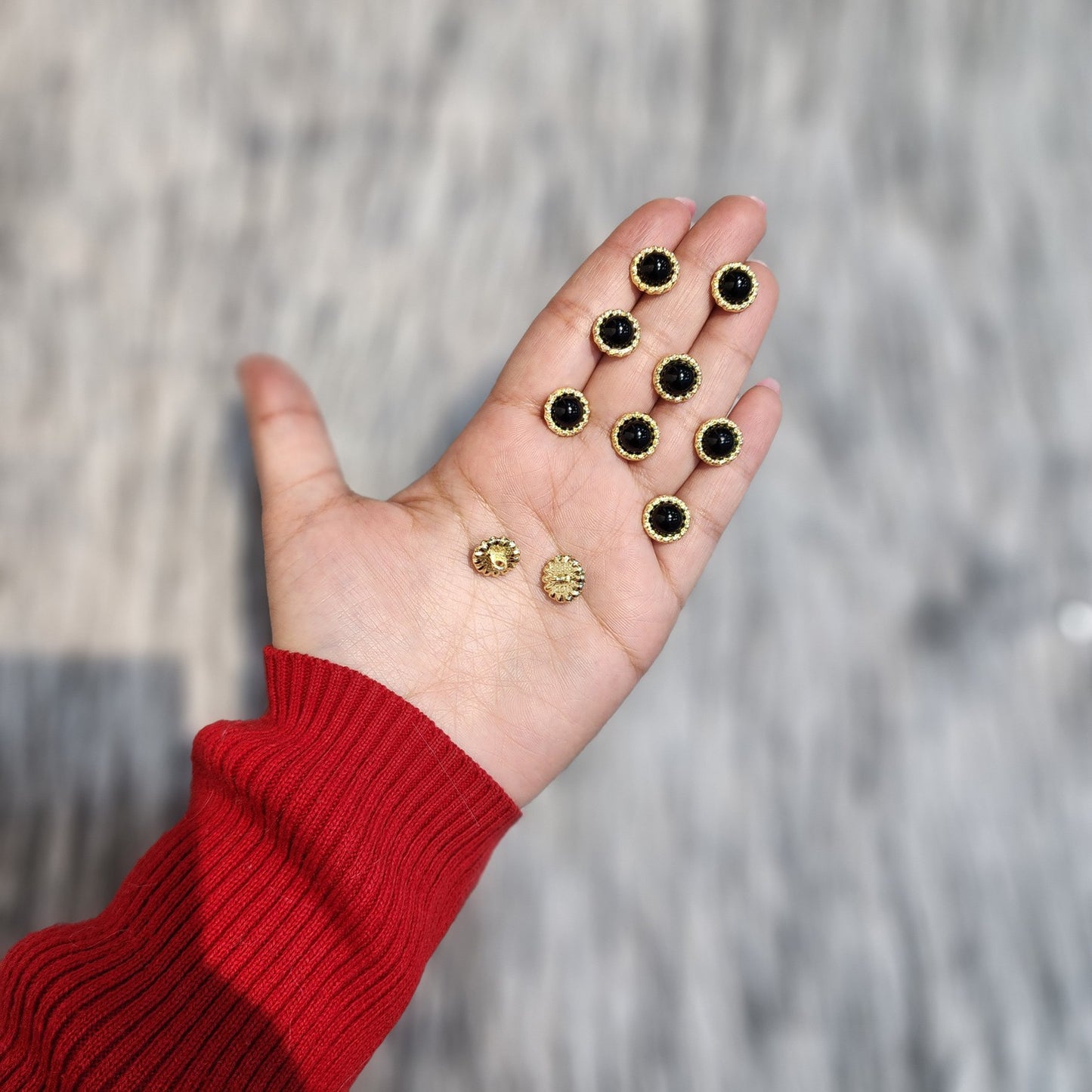 Black Centre stone fancy shirt buttons (10 Pieces)