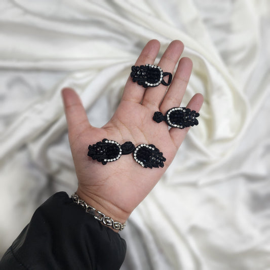 Crystal and Stonework Fancy Frog Buttons 2 Piars