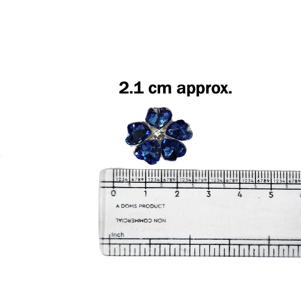 Pack of 3 Pieces Floral Design Crystal Stone Buttons Design 2