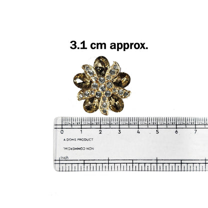 Pack of 3 Pieces Crystal Stone Buttons Design 3