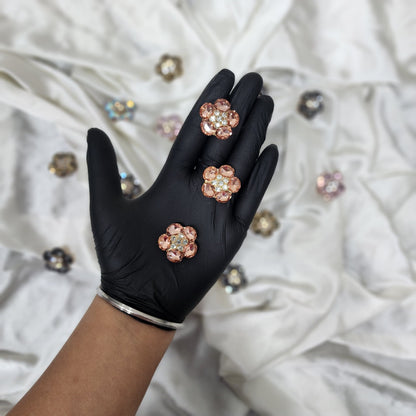 Pack of 3 Pieces Crystal Stone Buttons Design 5